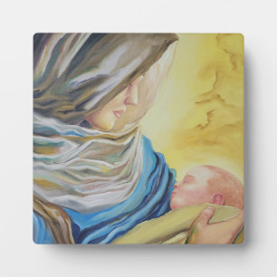 Placa Expositora Nuestra Señora del Silencio agarrando al bebé Jesú