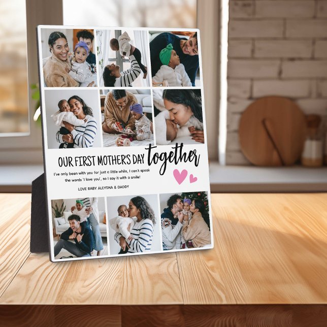 Placa Expositora ¡Nuestro primer Día de la Madre Juntos! Collage de (Subido por el creador)