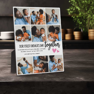 Placa Expositora ¡Nuestro primer Día del Padre Juntos! Collage de f