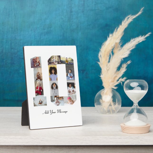 Placa Expositora Número 10 Collage de fotos (Lado)