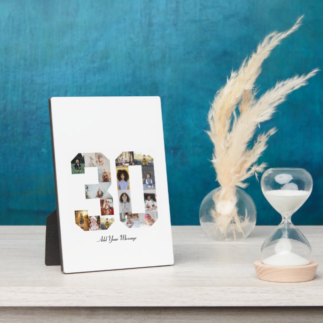 Placa Expositora Número 30 Collage de fotos (Lado)