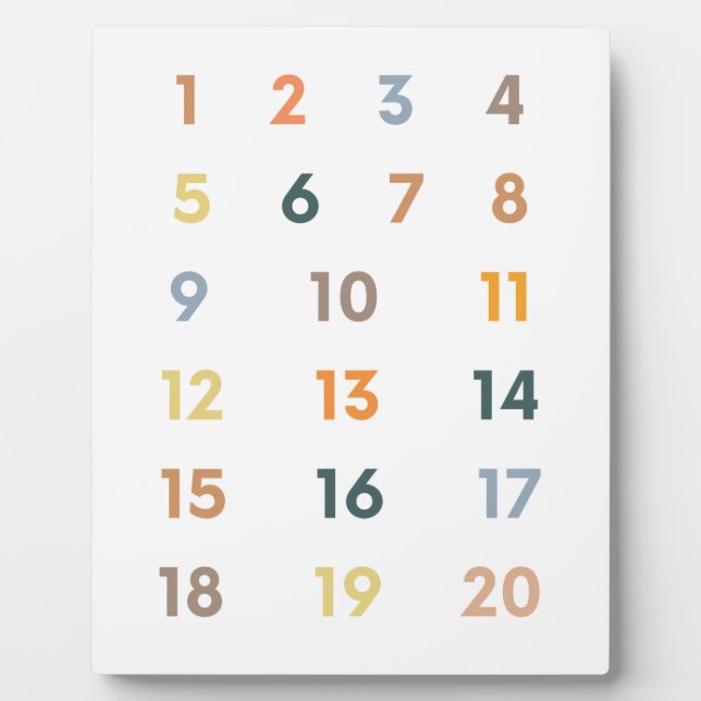 Placa Expositora Números 1-20 (Frente)