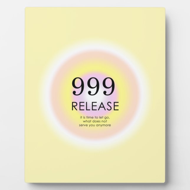 Placa Expositora Números ángeles modernos Numerología significa 999 (Frente)