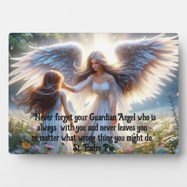 Placa Expositora Nunca Olvides Tu Guardian Angel Plaque (Frente)