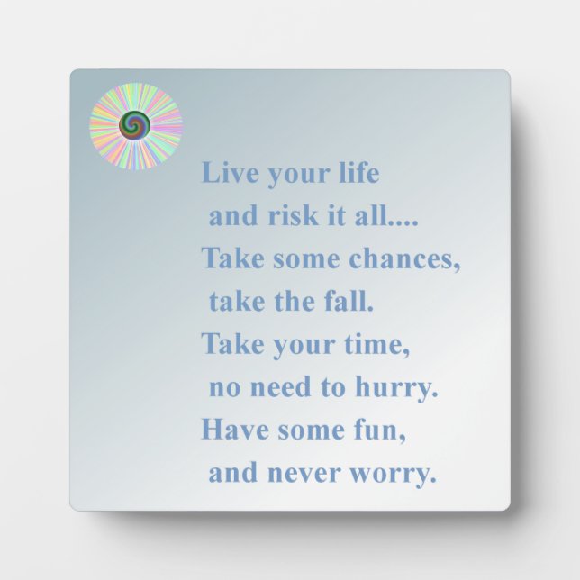 Placa Expositora Nunca preocuparse (Frente)