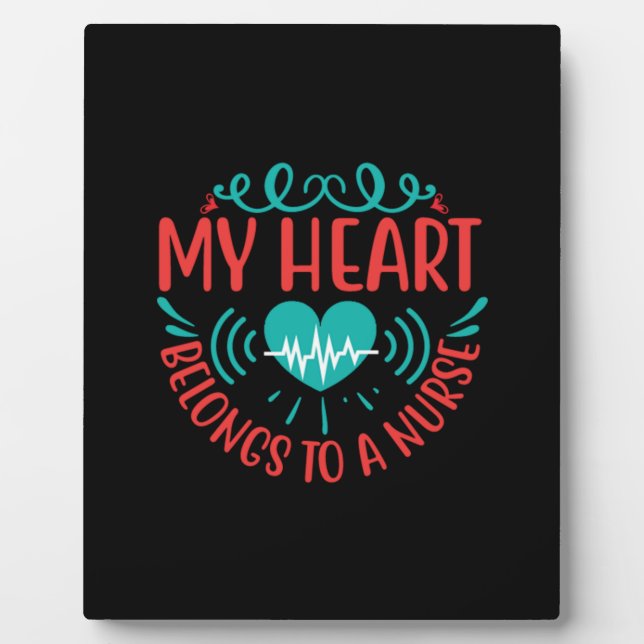 Placa Expositora Nurse Gift | Mi Corazón Pertenece A Una Enfermera (Frente)