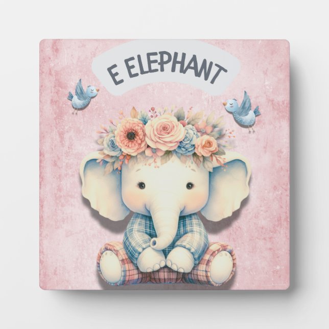 Placa Expositora Nursería temática del elefante: Adorable decoració (Frente)