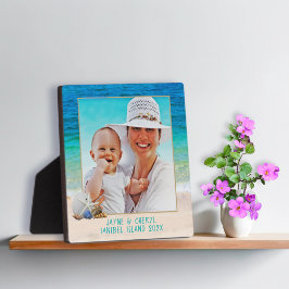 Placa Expositora Ocean Background Seashells Standing Photo Frame