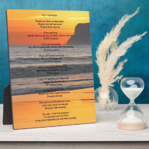 Placa Expositora Ocean Sunset "Do It Anyway"