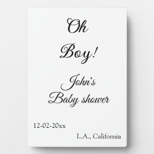 Placa Expositora oh chico chica baby shower añadir nombre fecha año