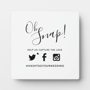 Placa Expositora Oh sacuda boda de etiquetas simple mono de texto