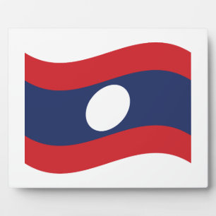 Placa Expositora Ola de bandera de Laos