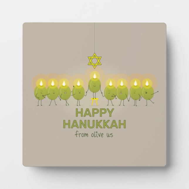 Placa Expositora Olive Hanukkah Menorah (Frente)