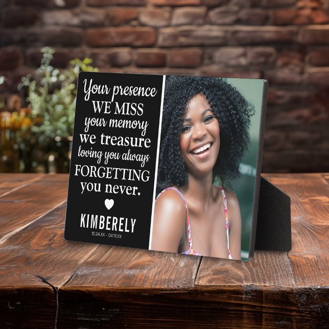 Placa Expositora Olvidándote nunca | Foto de recuerdo Keepsake (Subido por el creador)