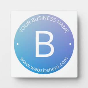 Placa Expositora Ombre de desvanecimiento azul y púrpura con texto 