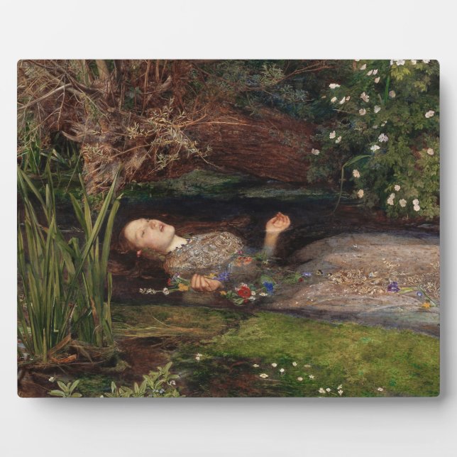 Placa Expositora Ophelia por John Everett Millais (Frente)