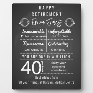 Placa Expositora Ophthalmólogo Retirement Gift Plaque Personaliza
