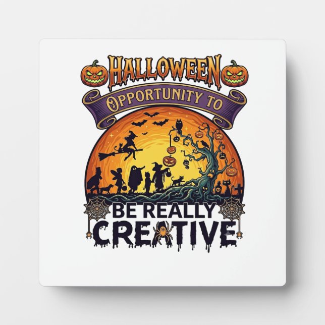 Placa Expositora Oportunidad de Halloween Ser Realmente Creativa Br (Frente)