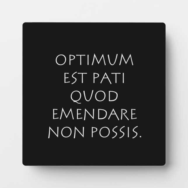 Placa Expositora Optimum est pati quod emendare non possis (Frente)