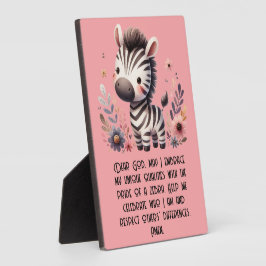 Placa Expositora Oración cristiana de niños cebra de Woodland sobre