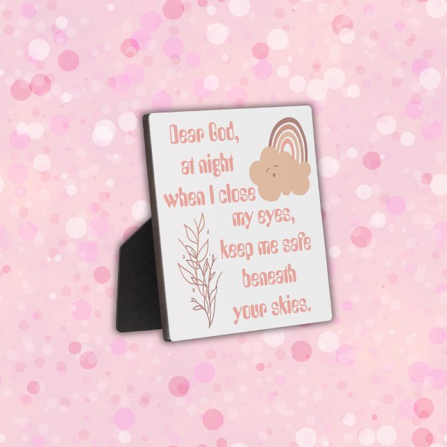 Placa Expositora Oración cristiana para niños rosados | (Subido por el creador)