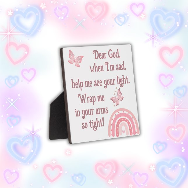 Placa Expositora Oración cristiana para niños rosados | (Subido por el creador)