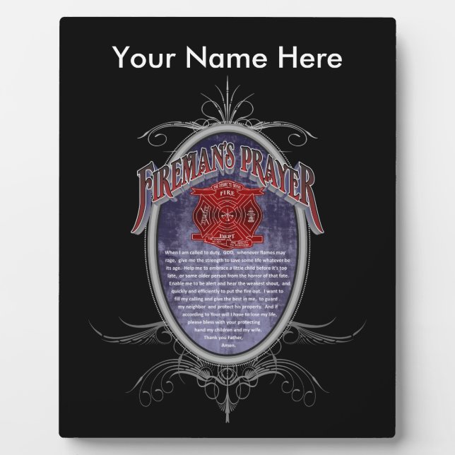 Placa Expositora Oración de los bomberos_ (Frente)