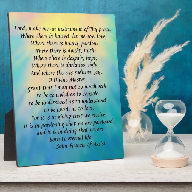 Placa Expositora Oración de San Francisco (Lado)