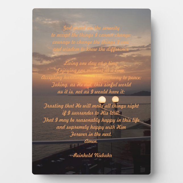 Placa Expositora Oración de serenidad (Frente)