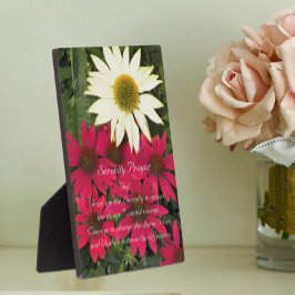 Placa Expositora Oración de Serenidad Rojo Coneflowers Floral