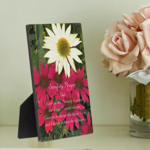 Placa Expositora Oración de Serenidad Rojo Coneflowers Floral