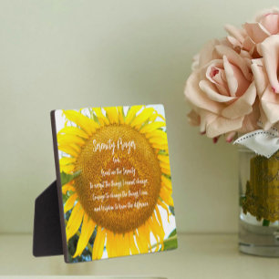 Placa Expositora Oración de Serenity Floral de girasol amarillo