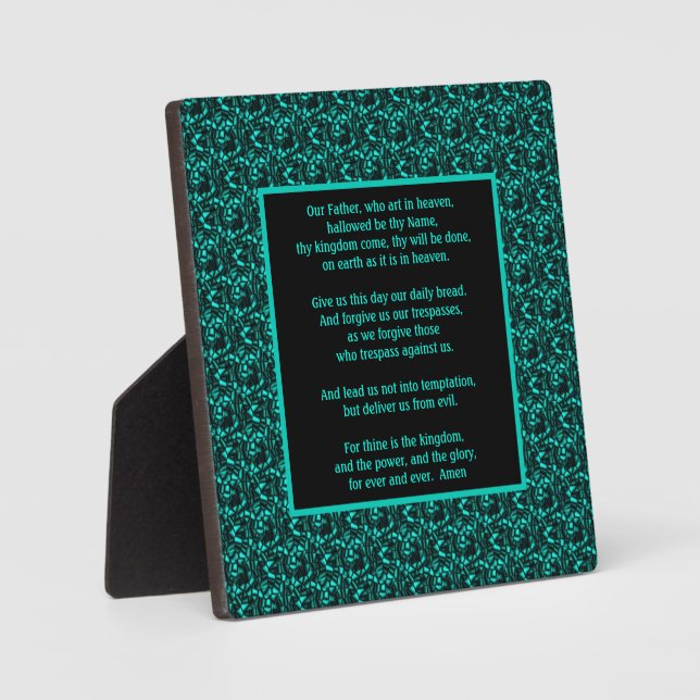 Placa Expositora Oración del Señor Nuestro Padre Resumen Frontera (Anverso)