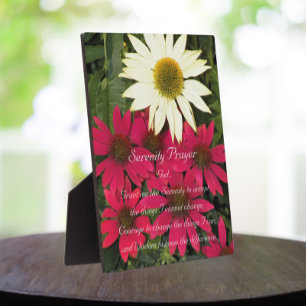 Placa Expositora Oración inspiradora de Serenidad con flores