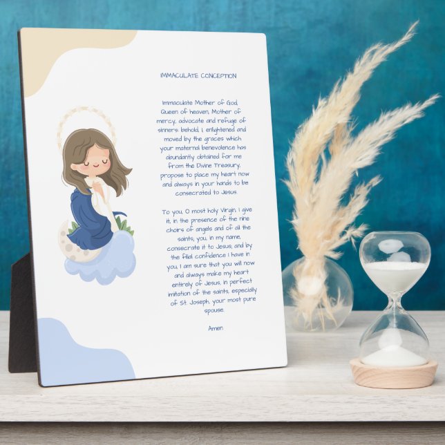 Placa Expositora Oración Kawaii Inmaculada Concepción (Lado)