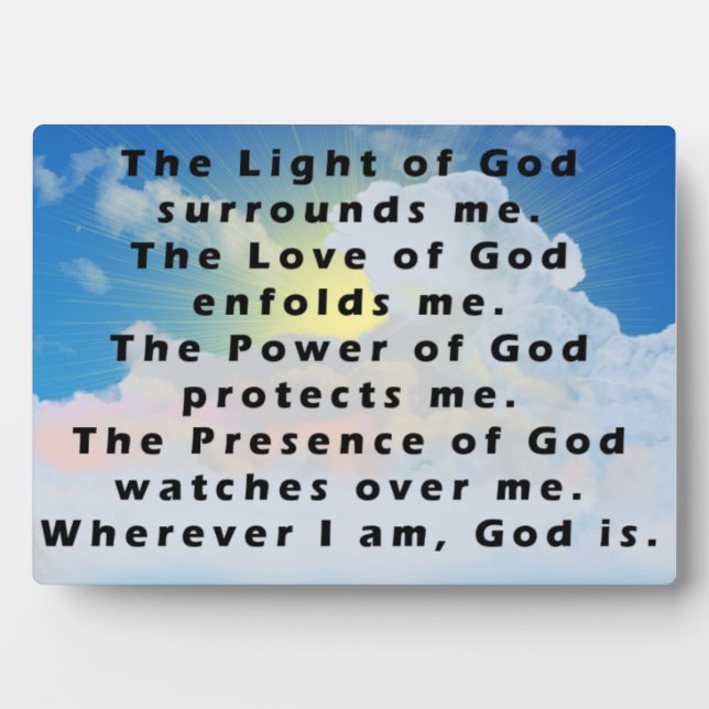 Placa Expositora Oración para la protección (Frente)