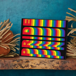 Placa Expositora Orgullo lgbt lgbtq queer patrón arcoíris gay negro