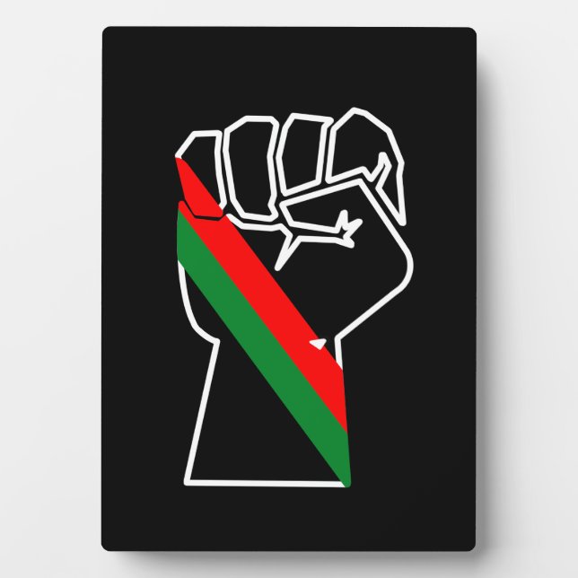 Placa Expositora orgullo negro puño rojo verde panafricana unidad d (Frente)