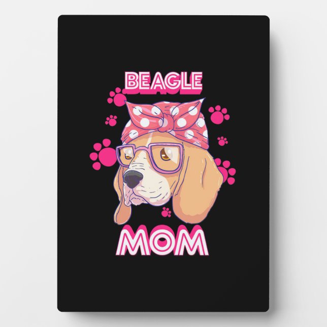 Placa Expositora Orgullosa Beagle Dog Mom (Frente)