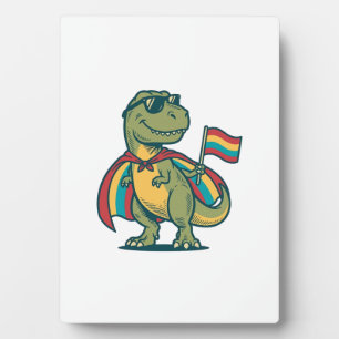 Placa Expositora Orgulloso dinosaurio vector camiseta diseño_1