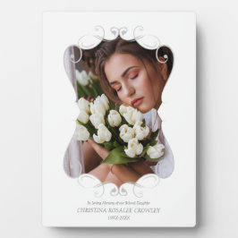 Placa Expositora Ornamental Recuerde a un ser querido fallecido