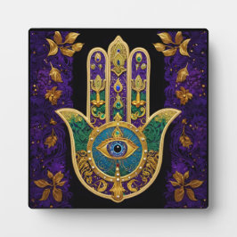 Placa Expositora Ornate Gold Third Eye Hamsa