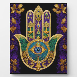 Placa Expositora Ornate Gold Third Eye Hamsa