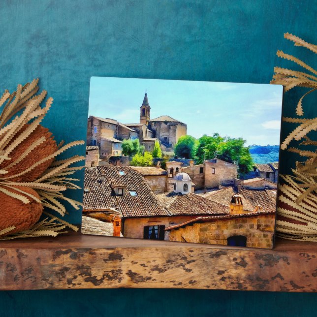 Placa Expositora Orvieto Italia Hillside e Iglesia (Lado)