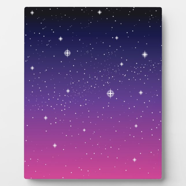 Placa Expositora Oscuro Purple Starry Night Sky (Frente)