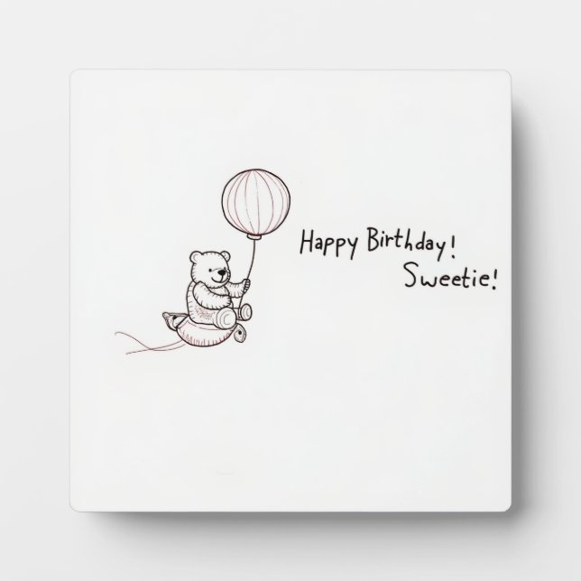 Placa Expositora oso de peluche con globo (Frente)