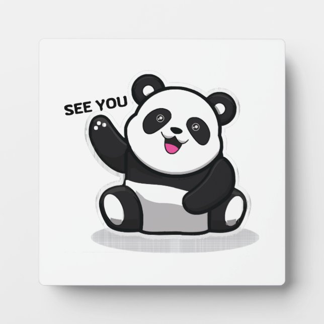 Placa Expositora oso panda adorable (Frente)