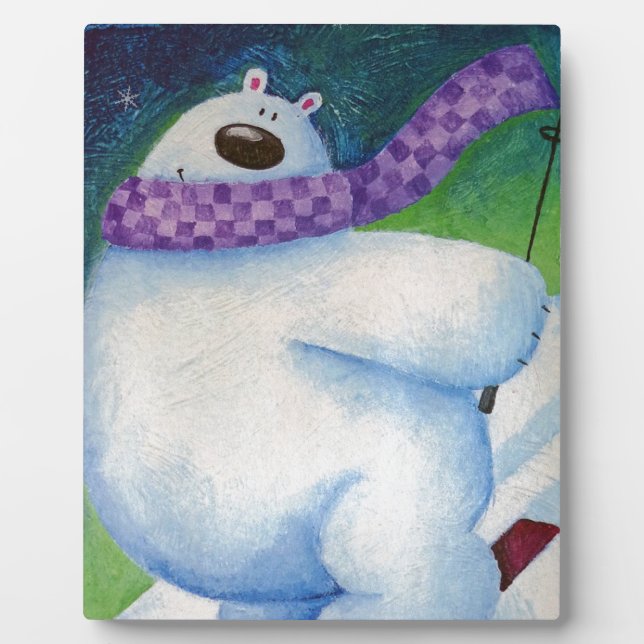 Placa Expositora Oso Polar de Esquí (Frente)