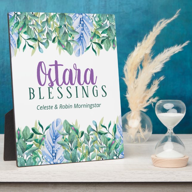 Placa Expositora Ostara Spring Equinox Foliage & Feathers Pagan (Lado)