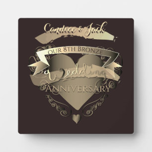 Placa Expositora "Our 8th Bronze Wedding Anniversary"